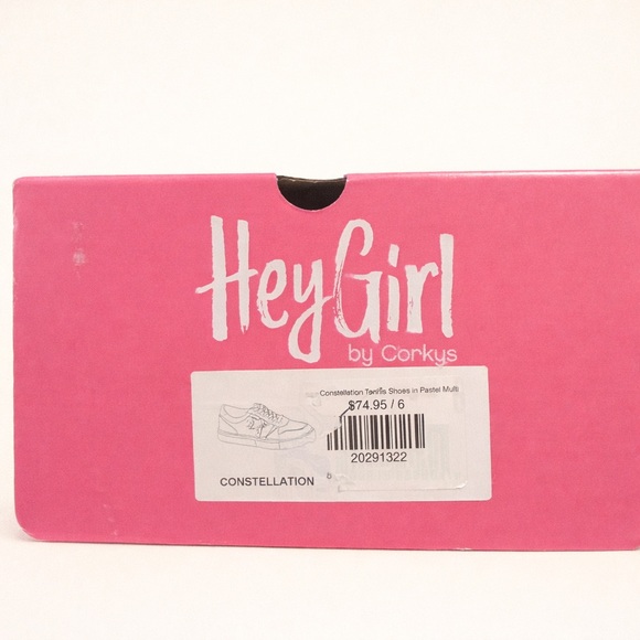 HeyGirl Corkys Constellation Star Sneakers Pastel Size 6 NWT incudes box - Picture 9 of 9